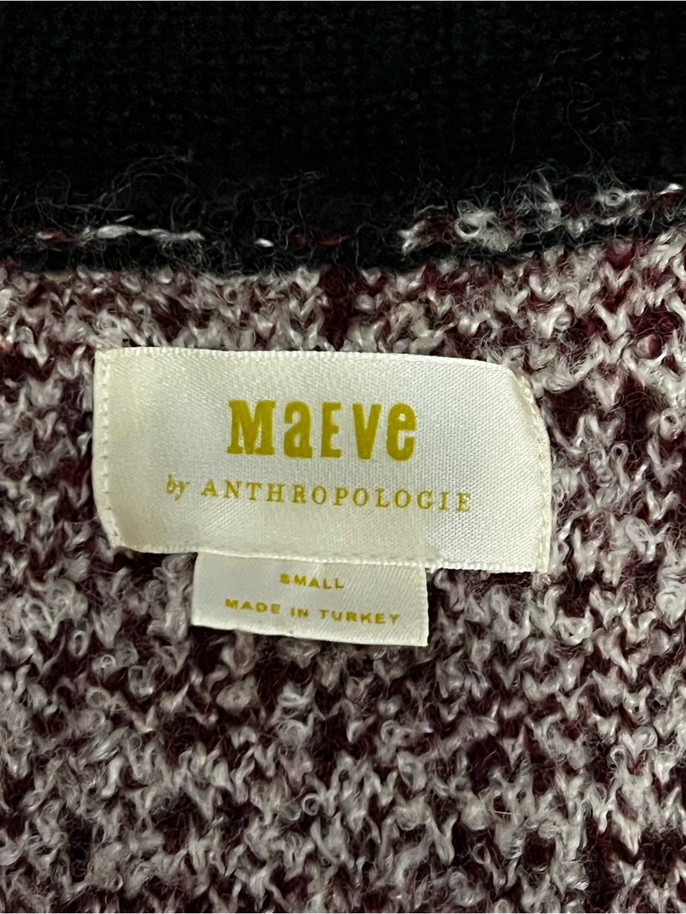 Anthropologie Maeve Houndstooth Cardigan Sweater Small - Picture 7 of 13